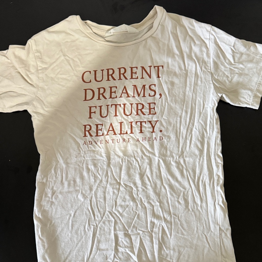 H&M White and Brown Short Sleeve Tees